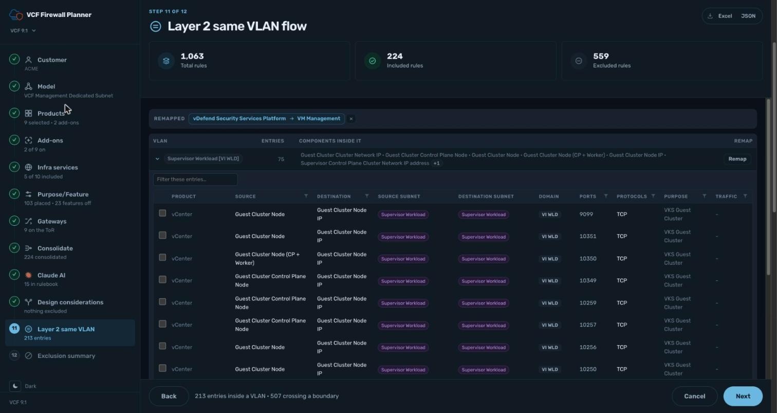 Layer 2 same-VLAN analysis in the planner